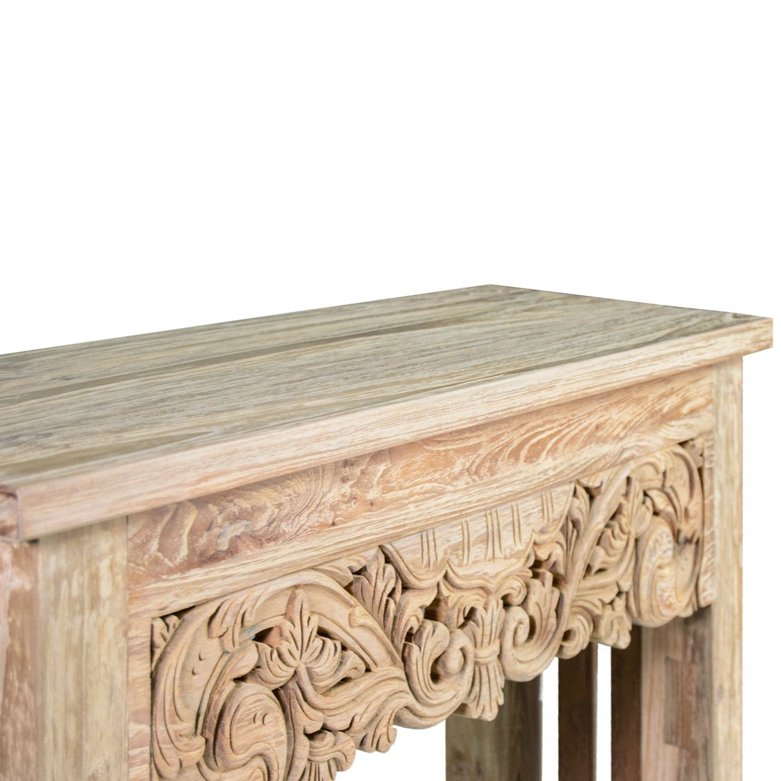 CARVED TEAK CONSOLE TABLE