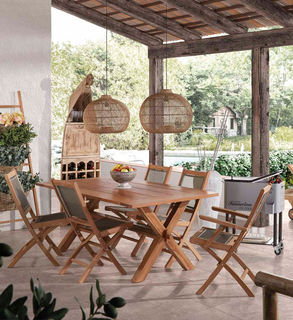 Folding Screen Garden Chair, Teak Wood