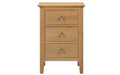 3 Drawer Bedside Table, Oak Wood