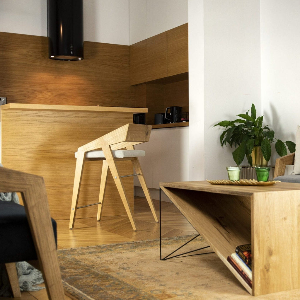 Piko Bar Stool, Oak Wood