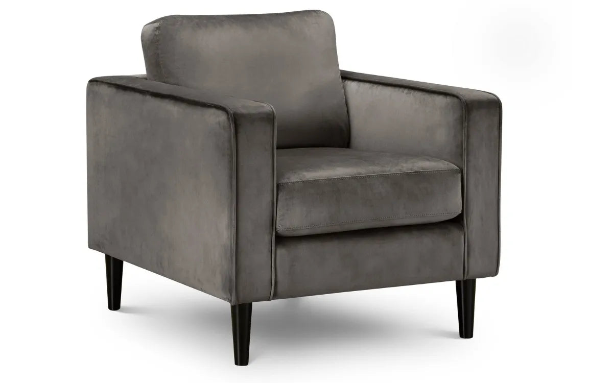 Hayward Grey Velvet Armchair
