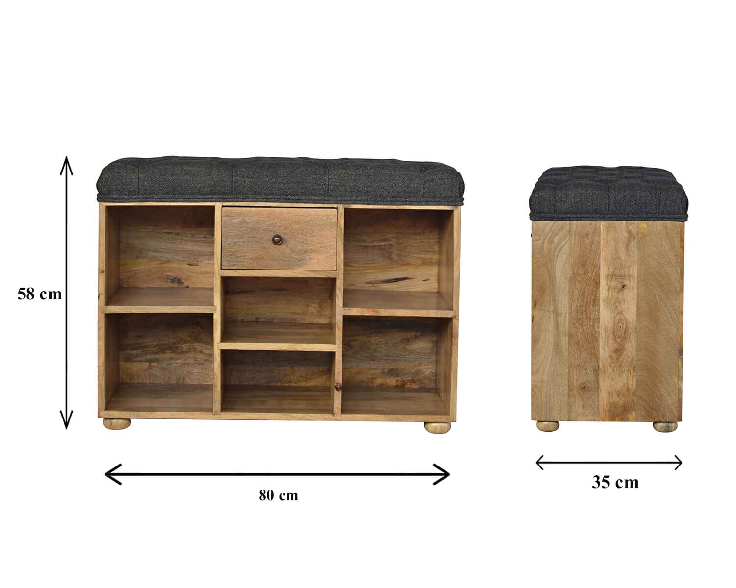6 Slot Shoe Storage Bench
