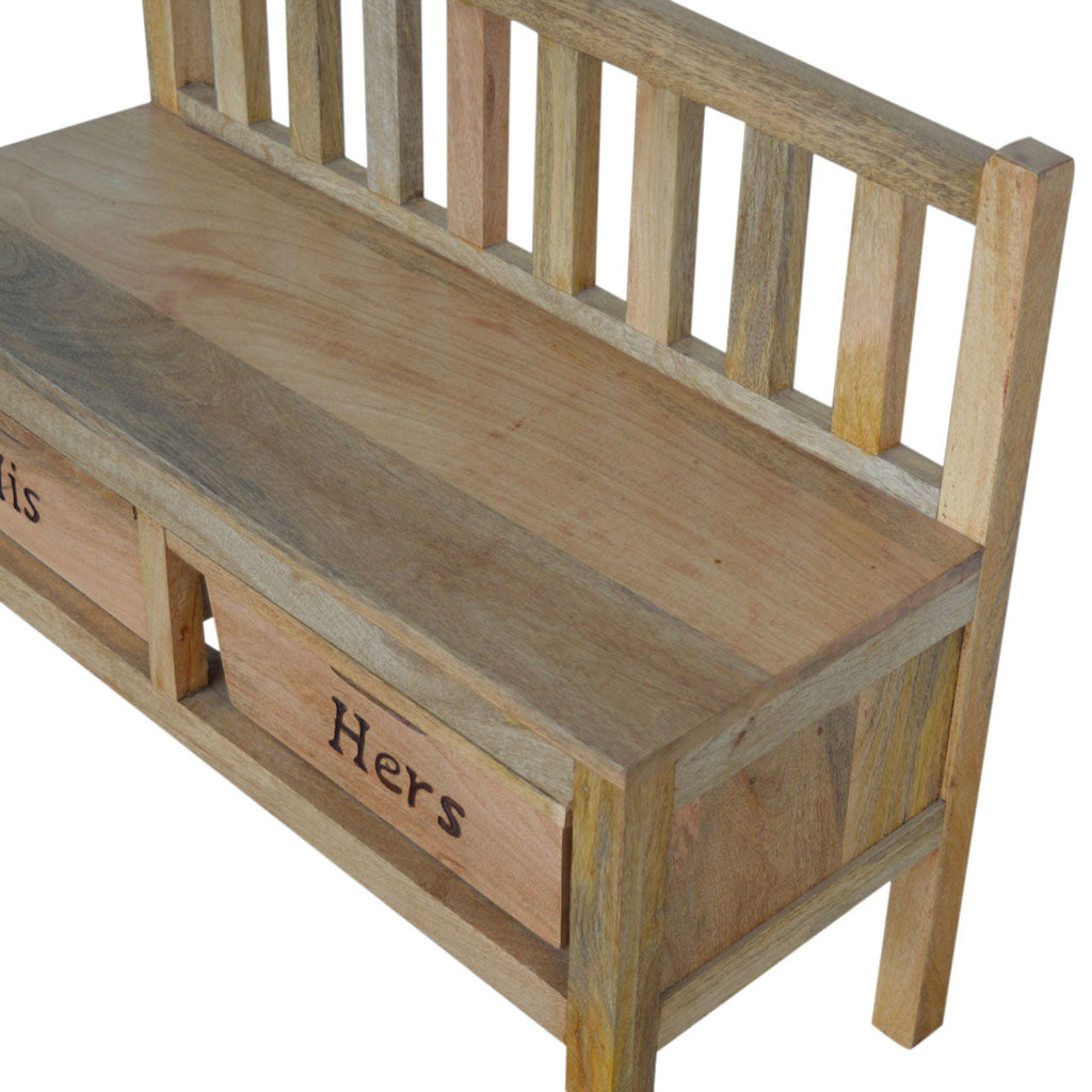 His/Hers Storage Hallway Bench