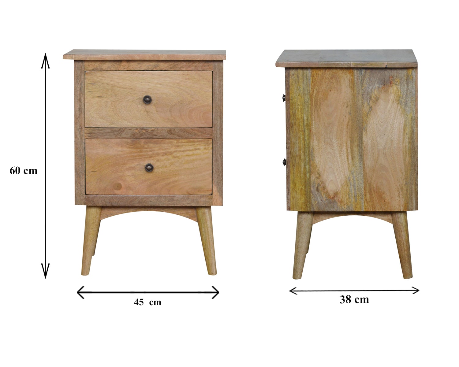 Nordic Bedside with 2 Drawers