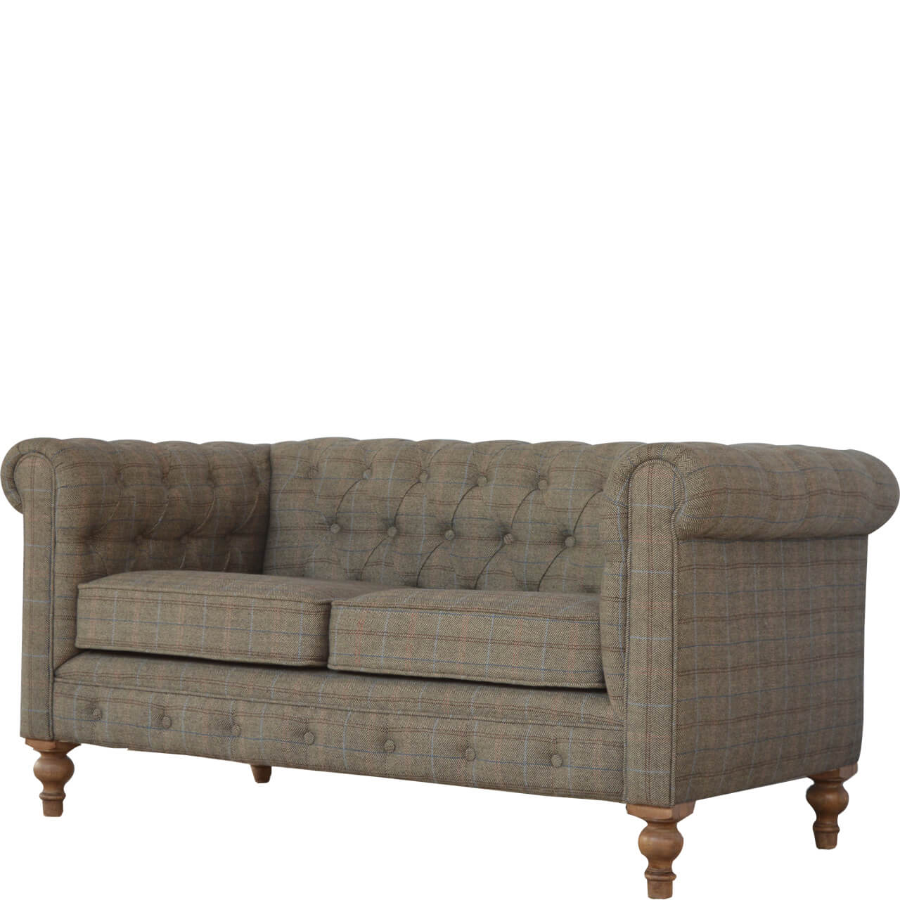 2 Seater Chesterfield Sofa, Tweed