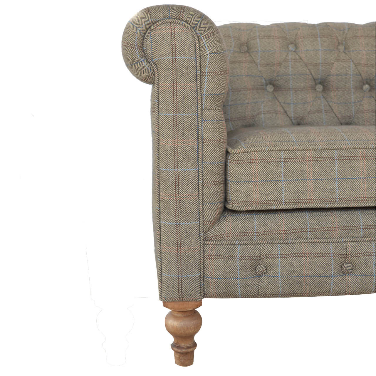 2 Seater Chesterfield Sofa, Tweed