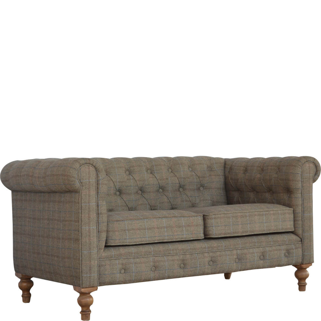 2 Seater Chesterfield Sofa, Tweed