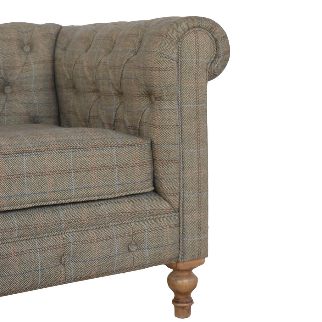 2 Seater Chesterfield Sofa, Tweed