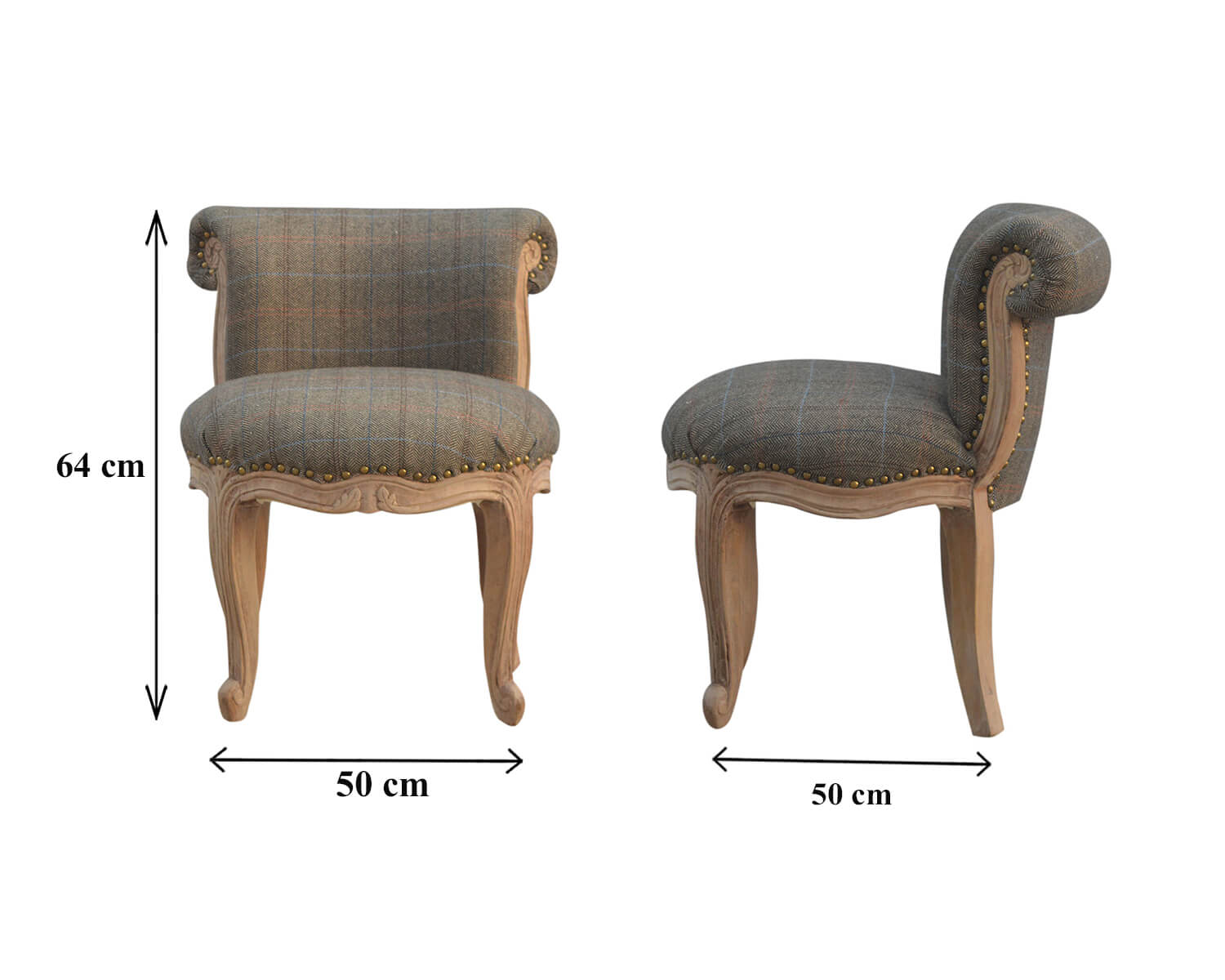 Mixed Tweed Studded Chair