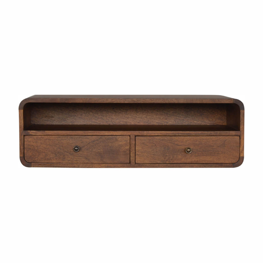 Arto Floating Console Table, Chestnut