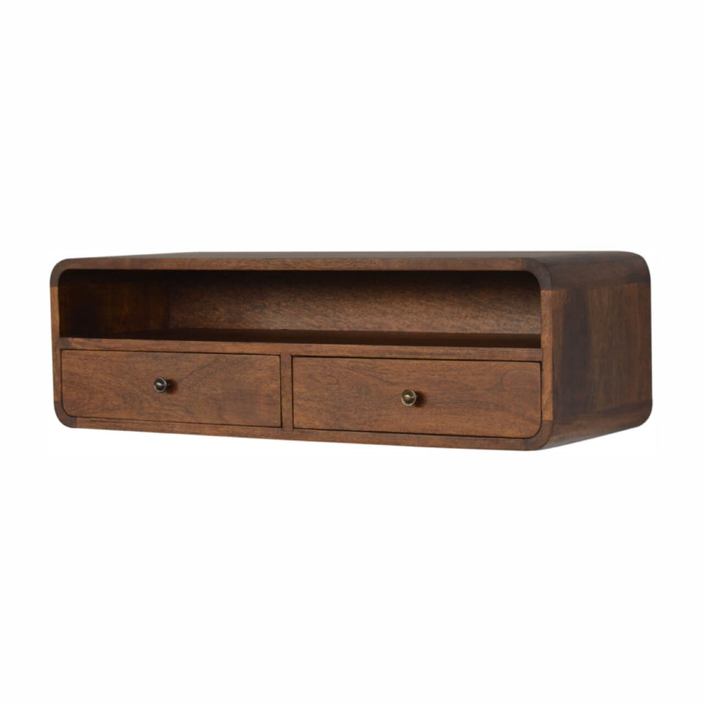 Arto Floating Console Table, Chestnut