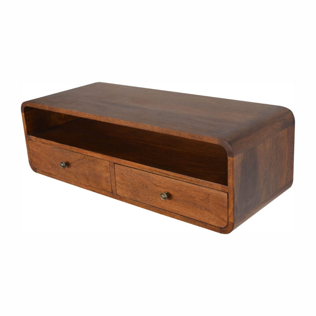 Arto Floating Console Table, Chestnut