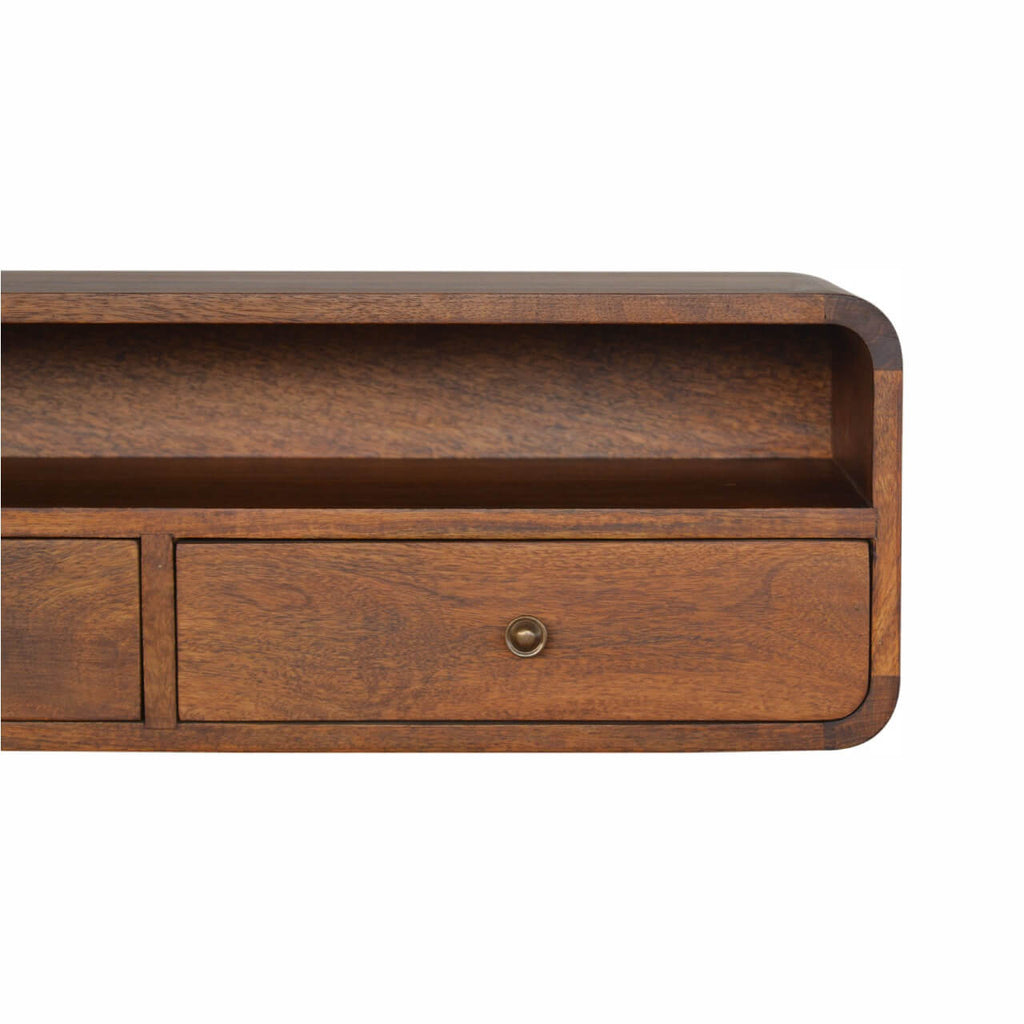 Arto Floating Console Table, Chestnut