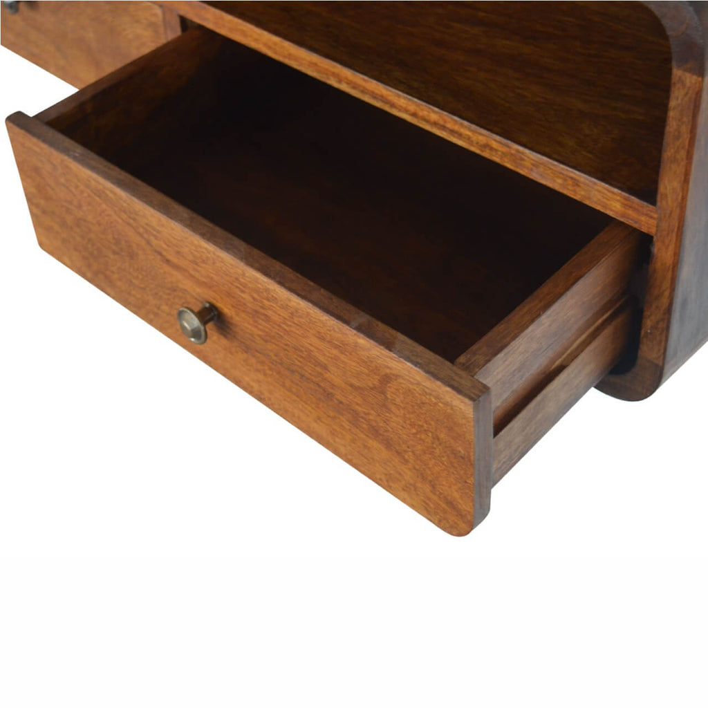 Arto Floating Console Table, Chestnut