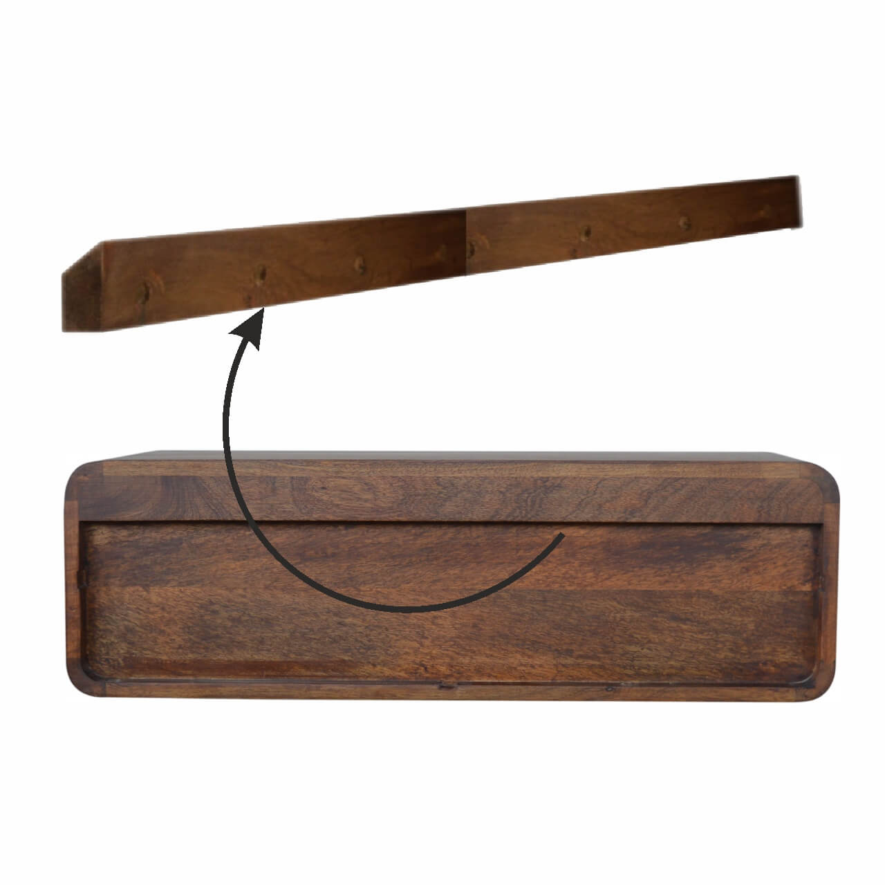 Arto Floating Console Table, Chestnut