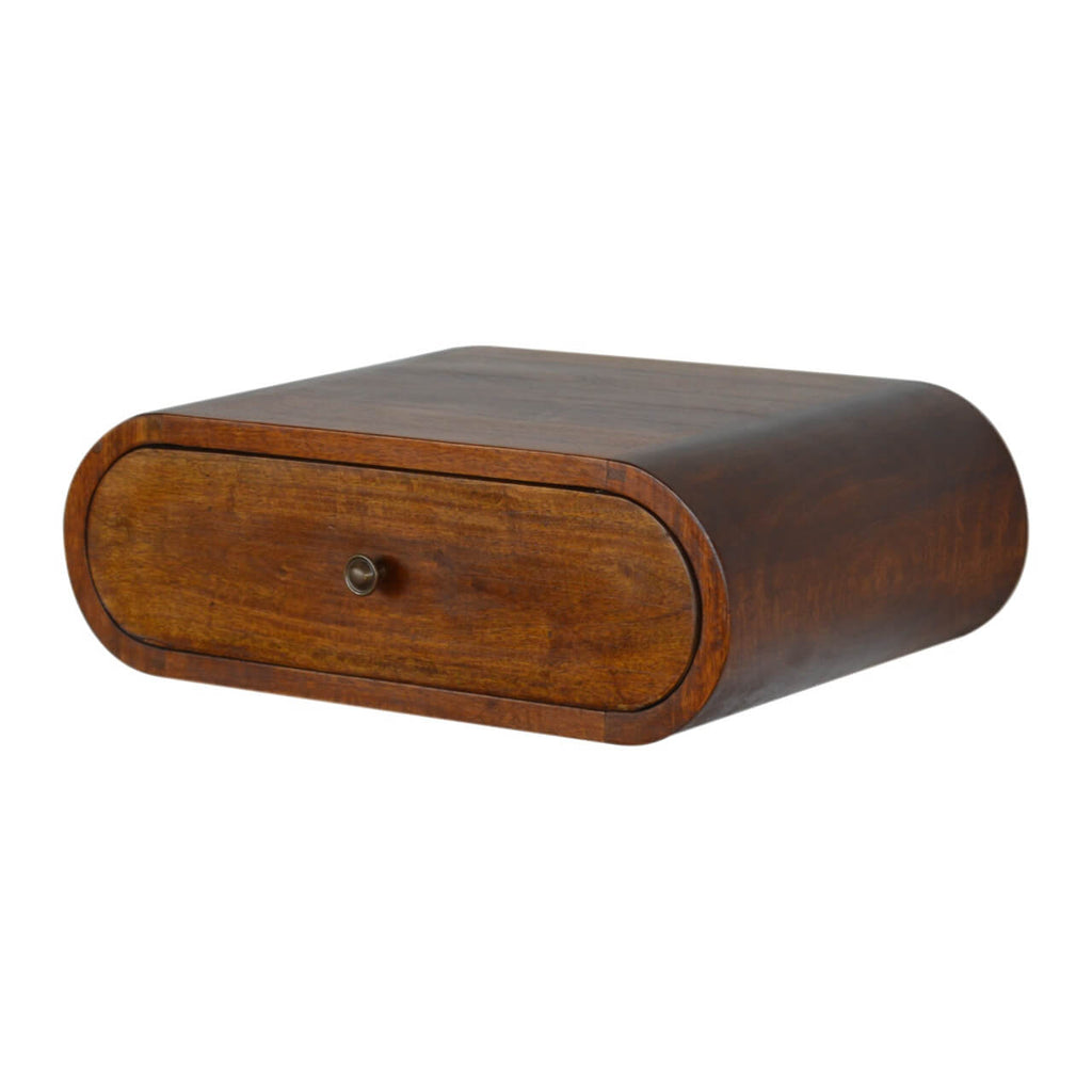 1 Drawer Floating Bedside Table, Chestnut