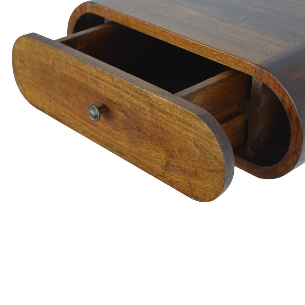 1 Drawer Floating Bedside Table, Chestnut