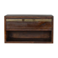 Chestnut and Brass Handle Bedside