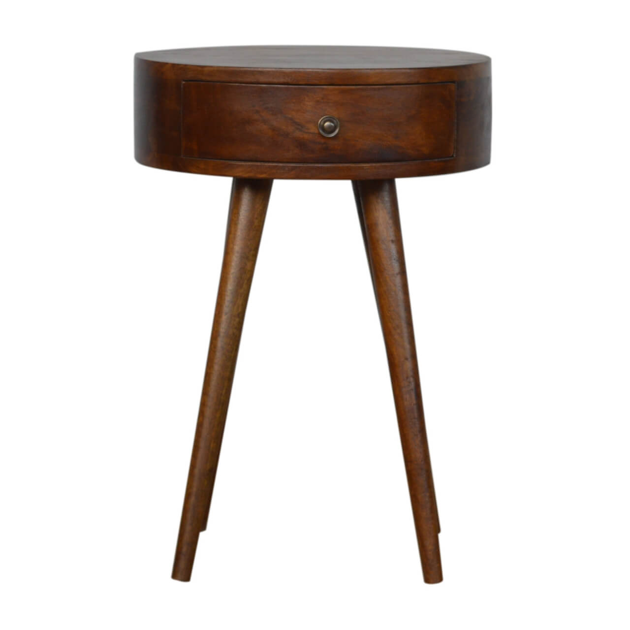 Circular Bedside Table, Chestnut