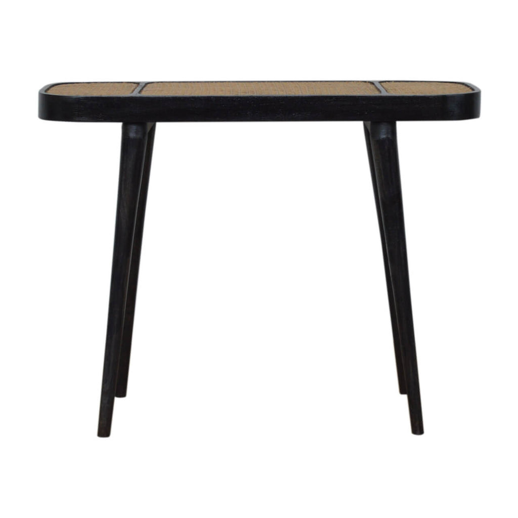 Rattan Console Table, Ash Black