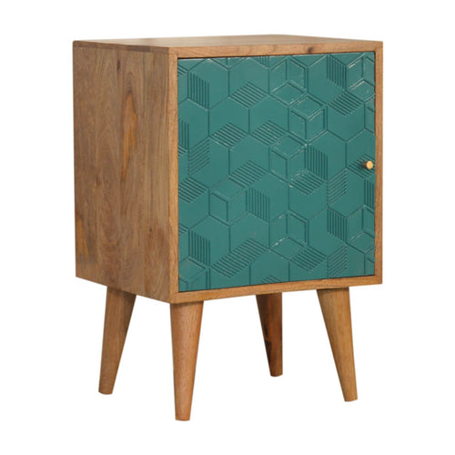 Acadia Bedside Table, Teal