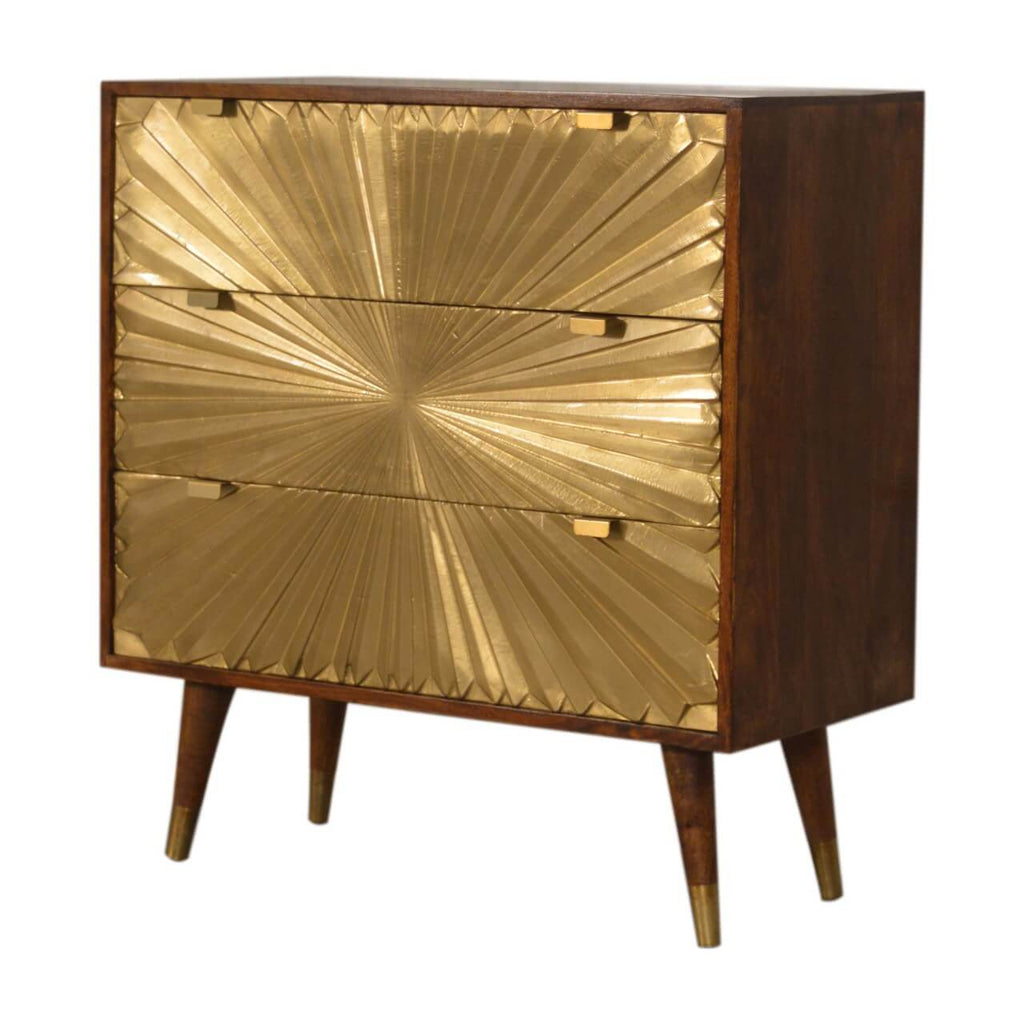 Manilla Chest of Drawers, Brass