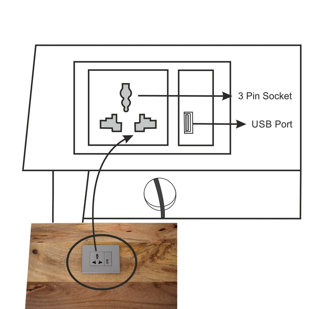 Randi Desk with Socket & USB Port