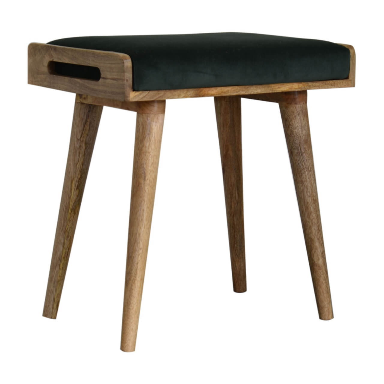 Velvet Tray Bench, Emerald Green