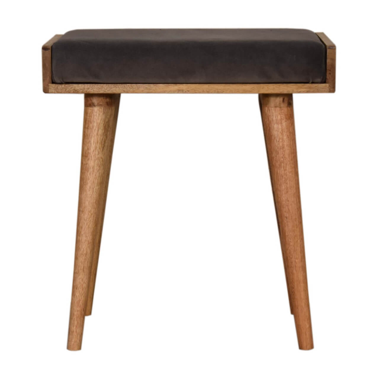 Velvet Tray Bench, Grey