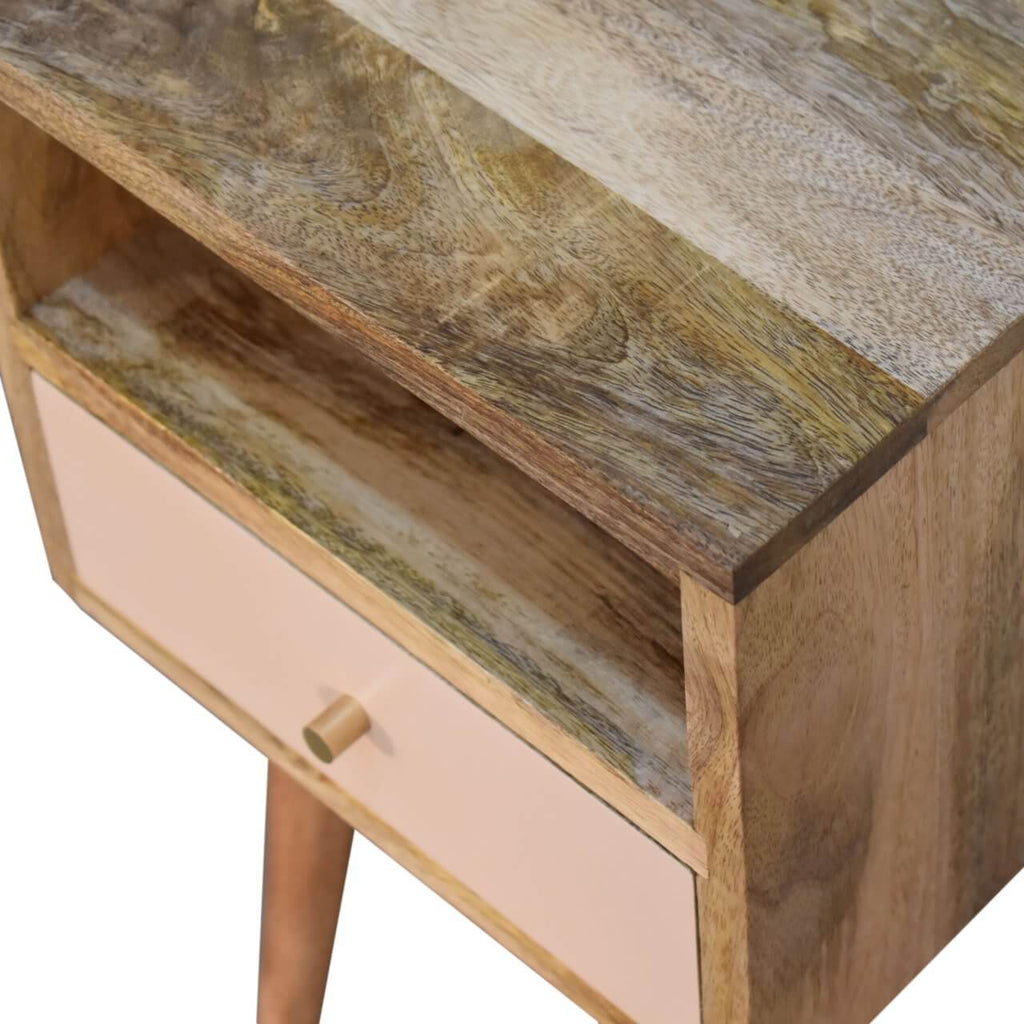 Narrow Bedside Table, Blush