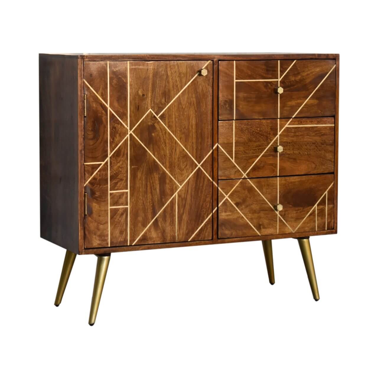 Brass Inlay Sideboard, Chestnut