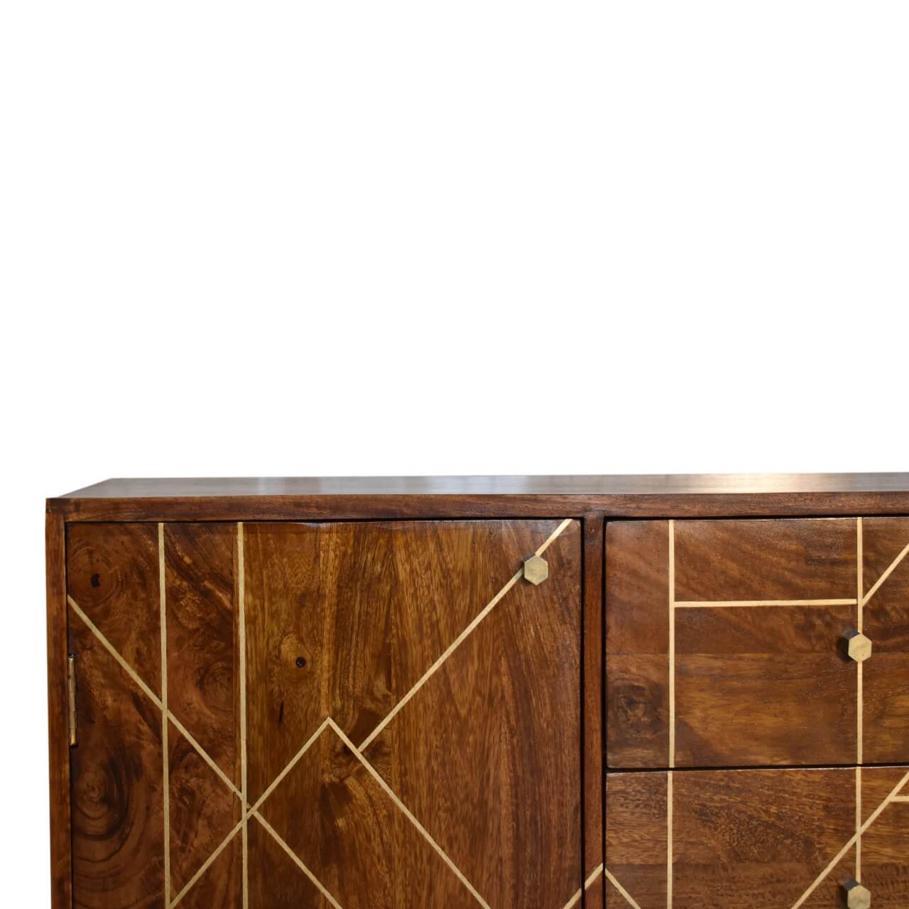 Brass Inlay Sideboard, Chestnut