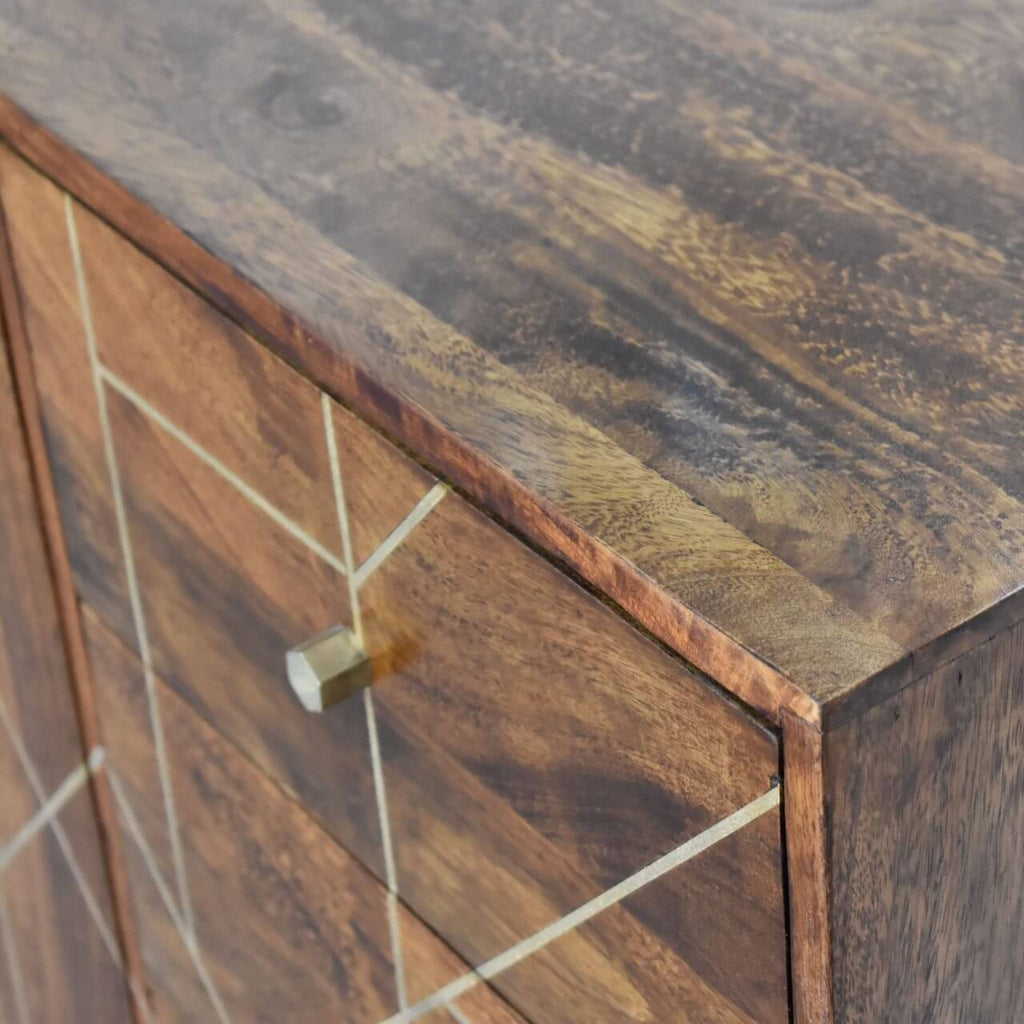 Brass Inlay Sideboard, Chestnut