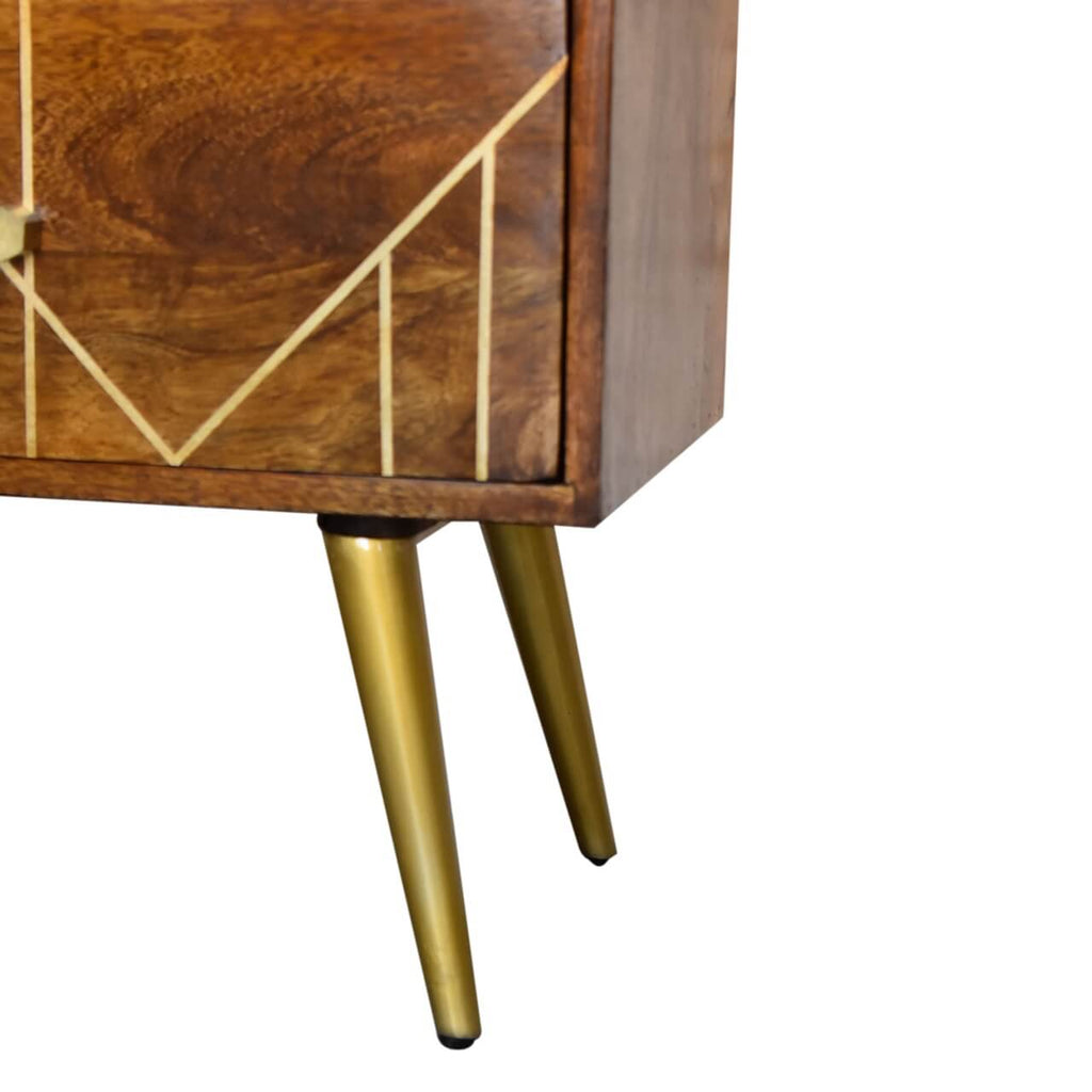 Brass Inlay Sideboard, Chestnut