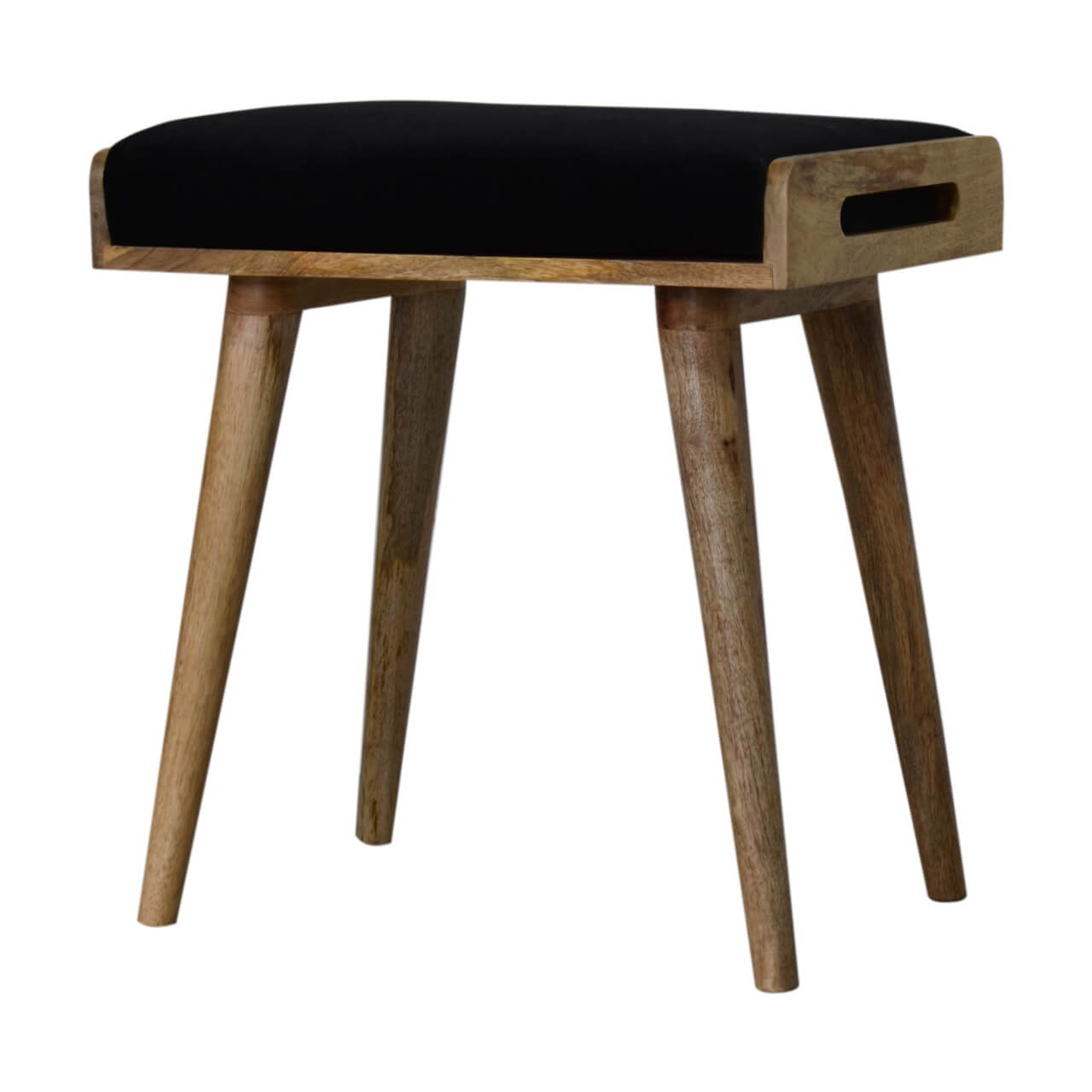 Velvet Tray Bench, Black