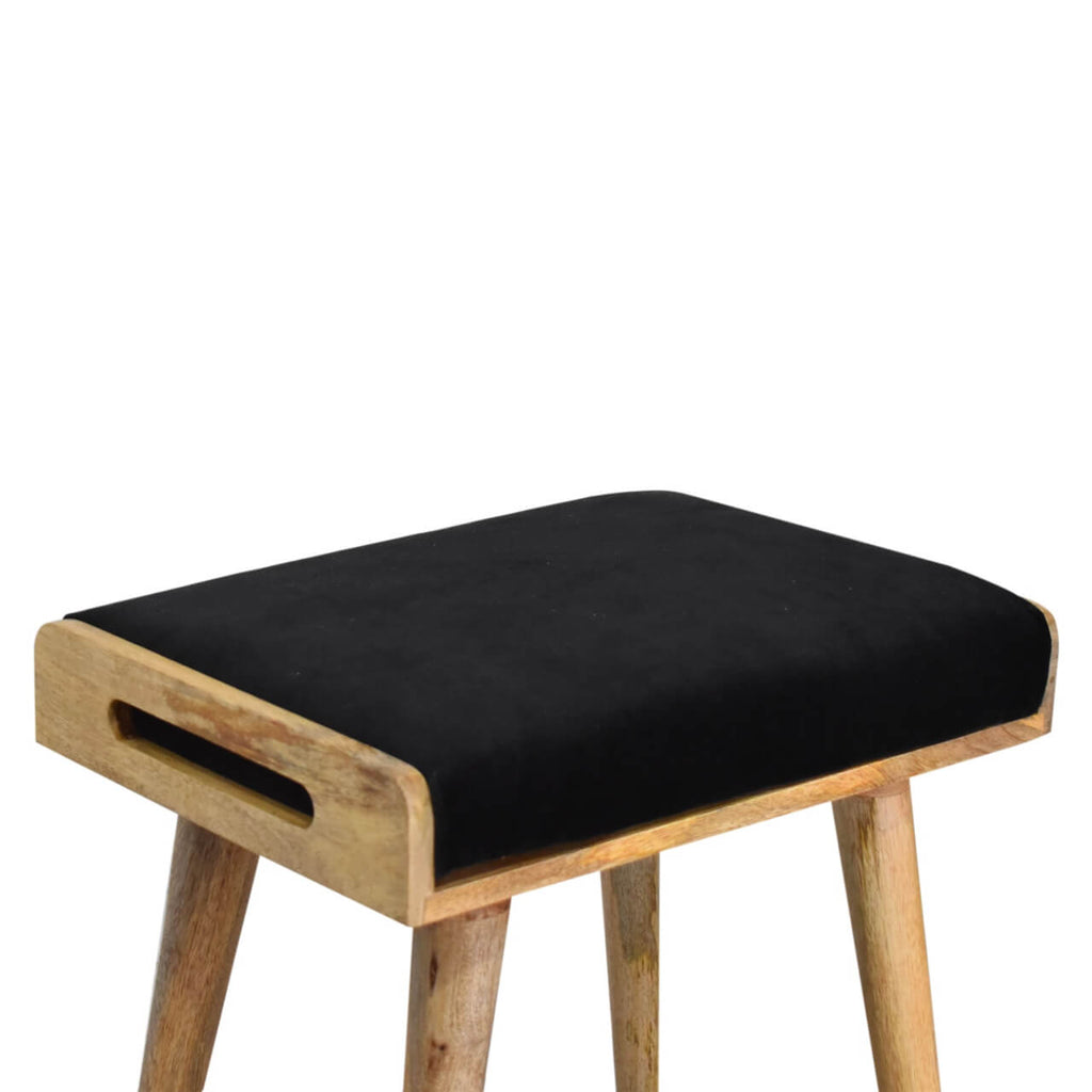 Velvet Tray Bench, Black