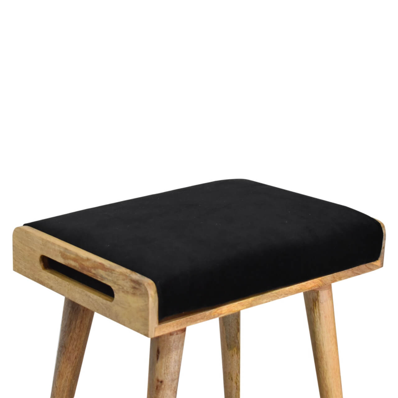 Velvet Tray Bench, Black