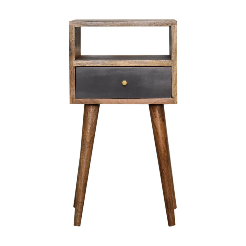 Narrow Bedside Table, Slate Grey