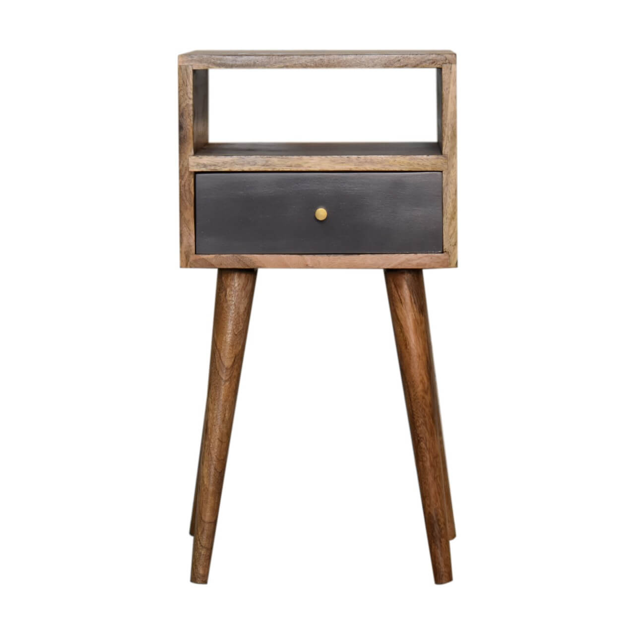 Narrow Bedside Table, Slate Grey