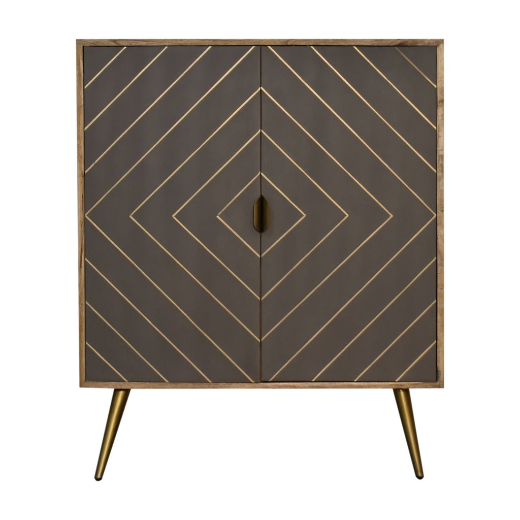 Wooden Cabinet, Cement and Brass