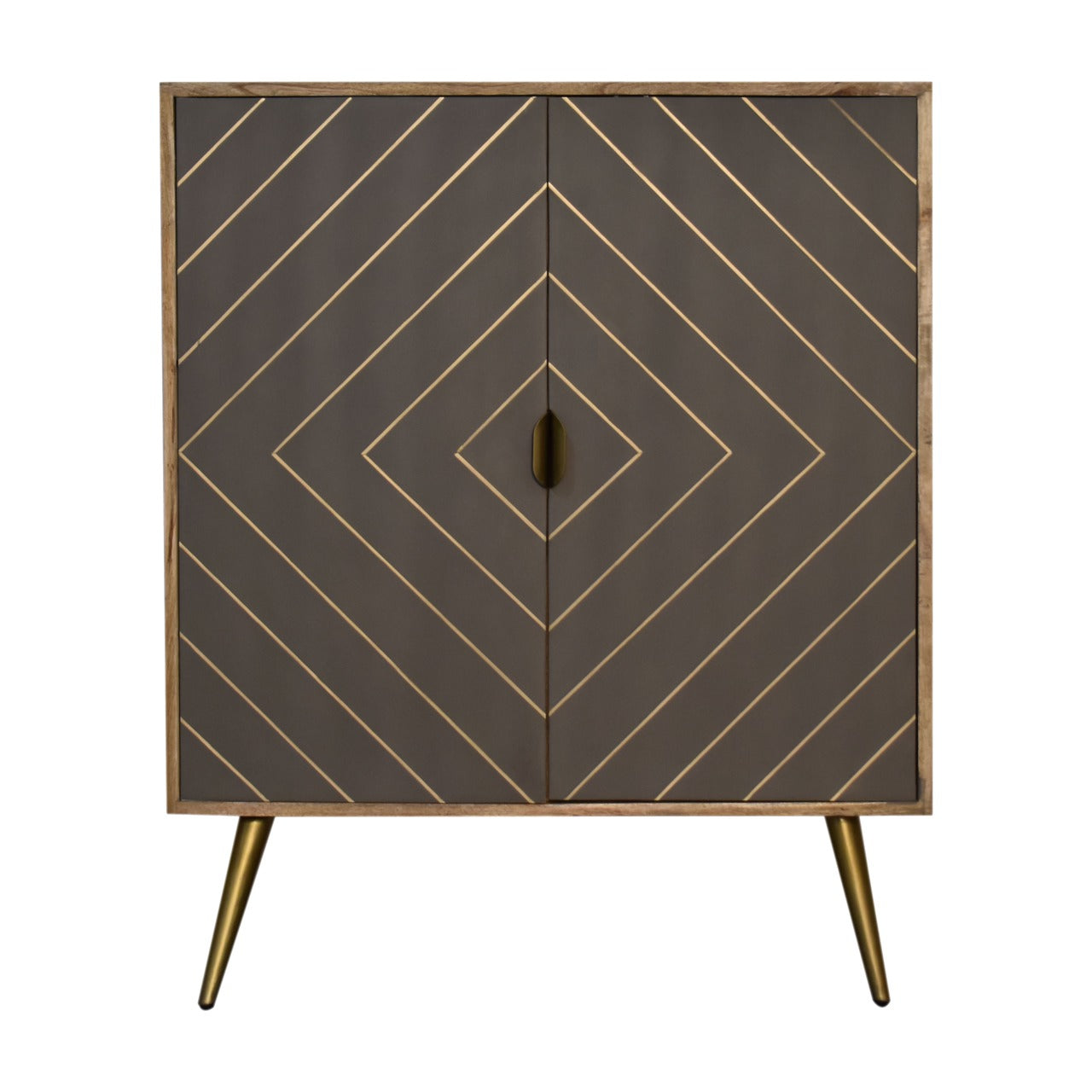 Wooden Cabinet, Cement and Brass