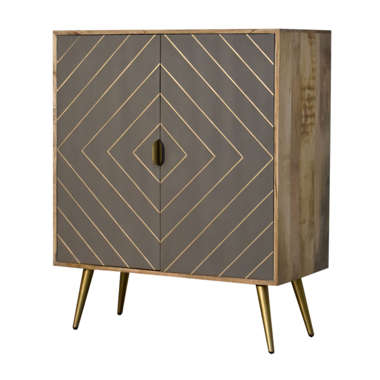 Wooden Cabinet, Cement and Brass