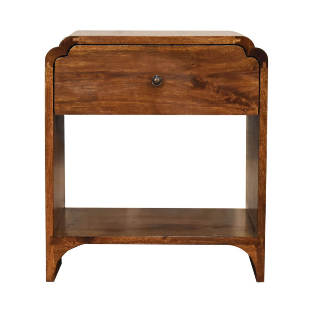 Newton Wooden Bedside Table, Chestnut