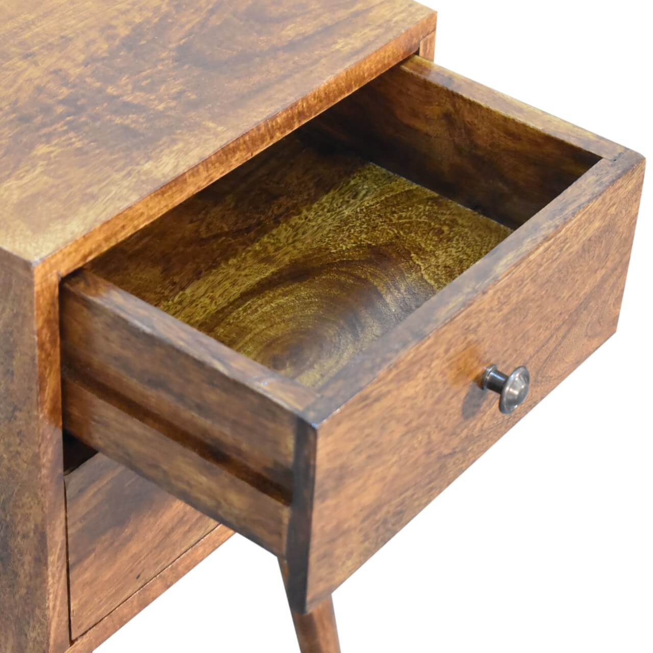 Narrow 2 Drawer Bedside, Chestnut