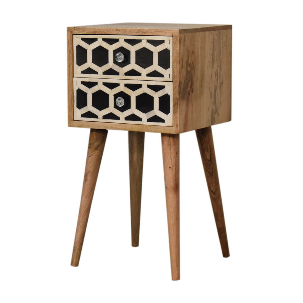 Narrow Bone Inlay Bedside