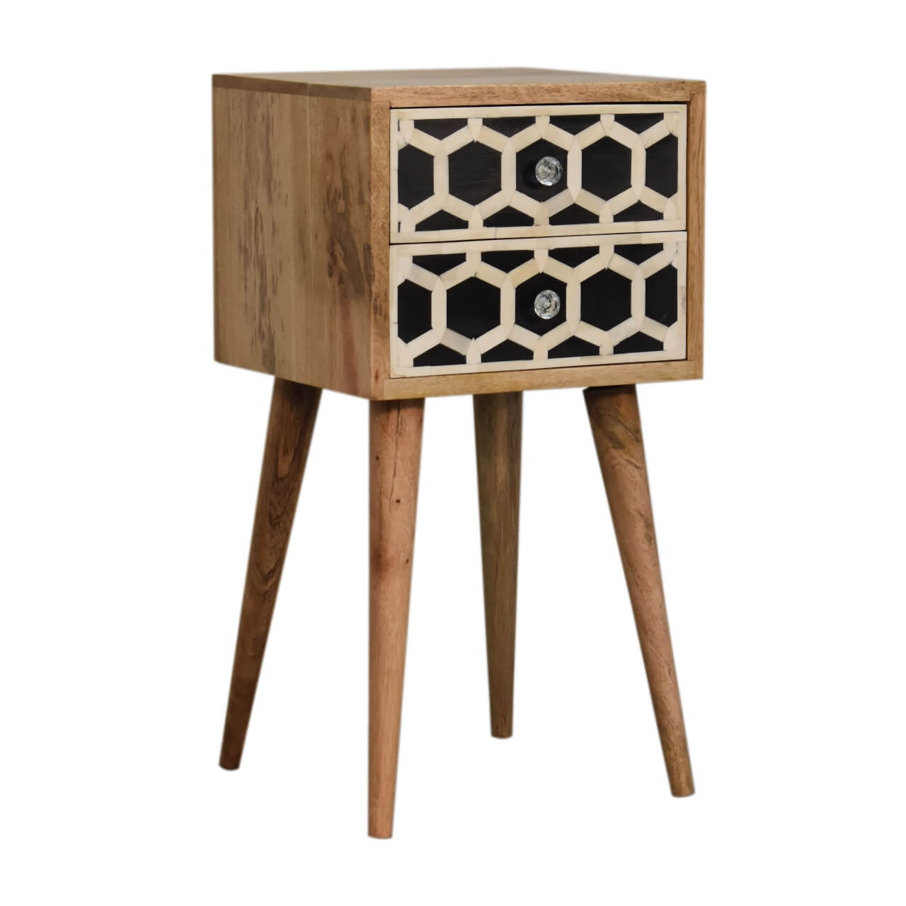 Narrow Bone Inlay Bedside
