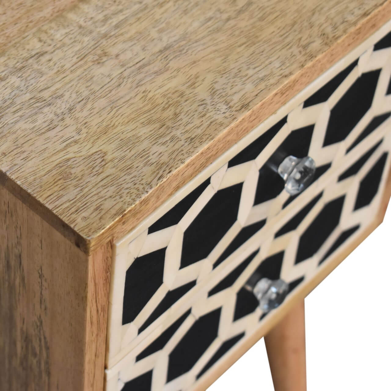 Narrow Bone Inlay Bedside