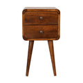 Arto 2 Drawer Narrow Bedside, Chestnut