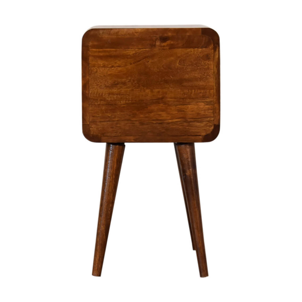 Arto 2 Drawer Narrow Bedside, Chestnut