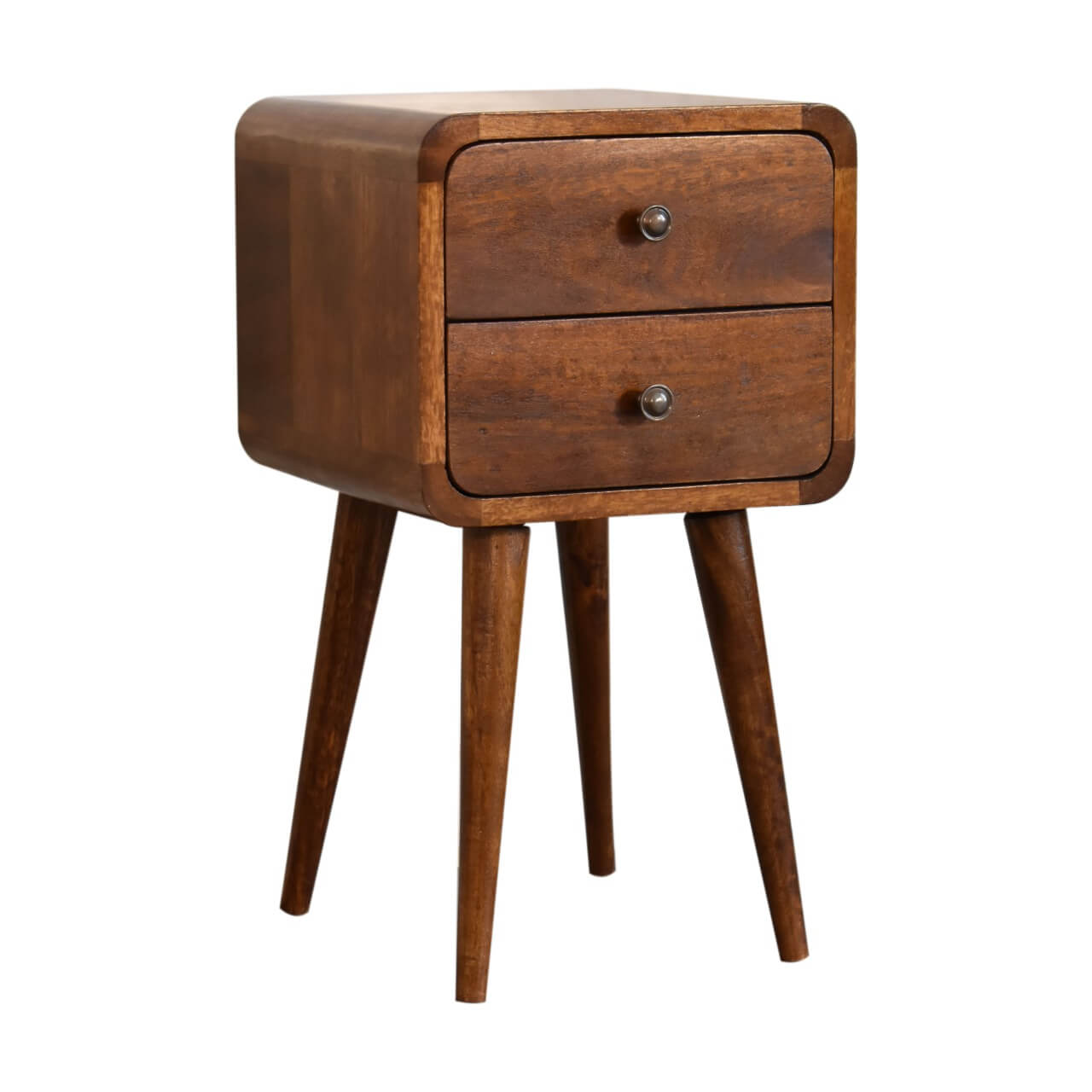 Arto 2 Drawer Narrow Bedside, Chestnut